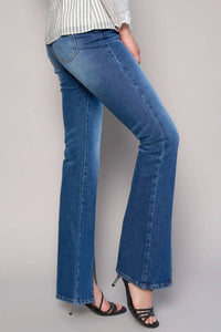 High Rise Front Slit Slim Boot Jeans