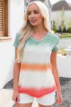 Load image into Gallery viewer, Tie-Dye V-Neck Short Sleeve Tee