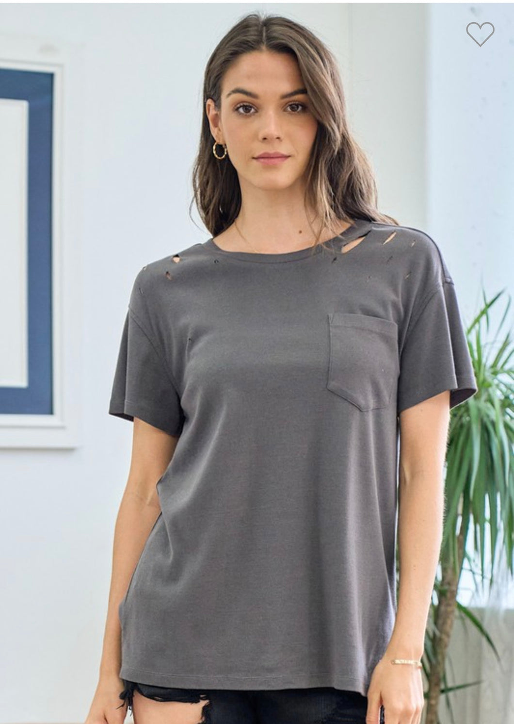 Vintage Distressed Charcoal Tee