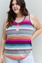Load image into Gallery viewer, Heimish Love Me For Me Full Size Multicolored Striped Top