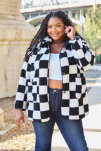 Load image into Gallery viewer, Double Take Full Size Checkered Button Front Coat with Pockets