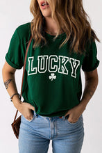 Load image into Gallery viewer, LUCKY Round Neck Short Sleeve T-Shirt