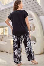 Load image into Gallery viewer, Full Size V-Neck Top and Floral Pants Lounge Set