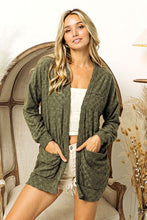 Load image into Gallery viewer, BiBi Checkered Long Sleeve Open Front Cardigan