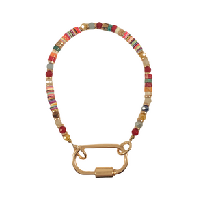 Multi Heishi Beaded & Crystal Bracelet