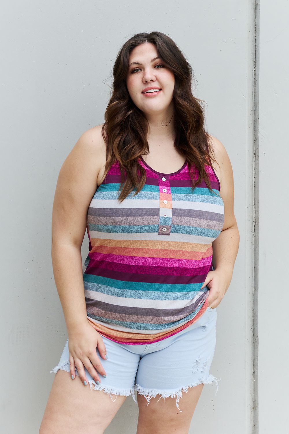 Heimish Love Me For Me Full Size Multicolored Striped Top