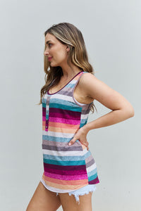 Heimish Love Me For Me Full Size Multicolored Striped Top