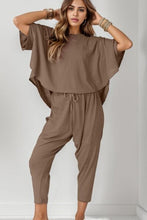 Load image into Gallery viewer, Round Neck Dropped Shoulder Top and Pants Set