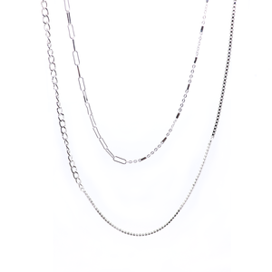 Bb Lila Chain Chain Chain Silver Wrap Necklace