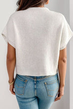 Load image into Gallery viewer, Flower Round Neck Short Sleeve Sweater