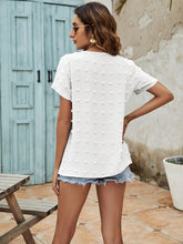 Load image into Gallery viewer, Swiss Dot V-Neck Short Sleeve Blouse