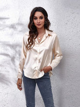 Load image into Gallery viewer, Button Up Collared Neck Long Sleeve Shirt